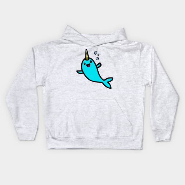 Narwhale playing Kids Hoodie by wolfmanjaq